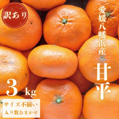 【ふるさと納税】＼ 愛媛が誇る 高級みかん 希少品種 / 訳あり 甘平 (かんぺい) 3kg【C20-17】_ みかん 蜜柑 ミカン 柑橘類 柑橘 フルーツ 果物 くだもの 訳アリ わけあり 人気 美味しい 愛媛県 八幡浜市 ふるさと 【1094584】