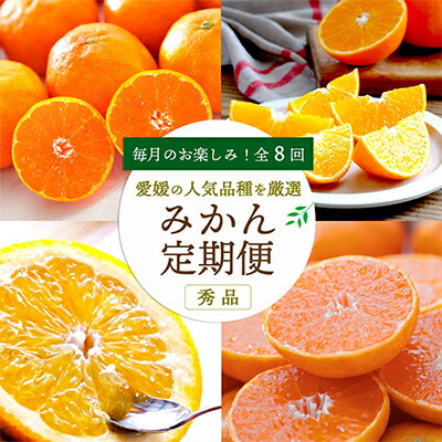 【ふるさと納税】【発送月固定定期便】愛媛の人気品種を厳選! みかん定期便(秀品)全8回【H25-116】【4001037】