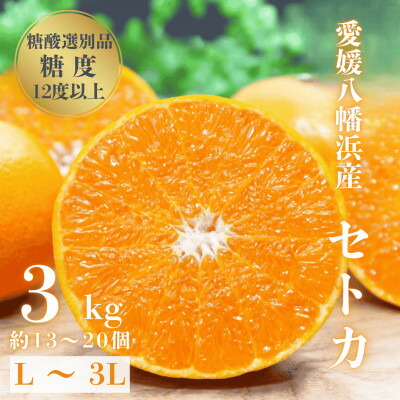 【ふるさと納税】＼みかんの大トロ/糖度12.0以上 酸1.4以下 糖酸選別品 愛媛セトカ 3kg【D20-7】_ オレンジ フルーツ 旬 果物 愛媛県 愛媛 人気 みかん 愛媛みかん 【1094585】