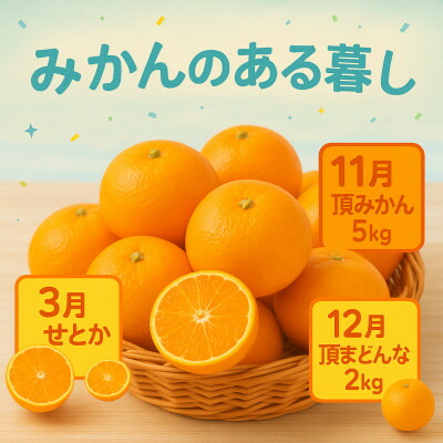 【ふるさと納税】【発送月固定定期便】美味しいみかん柑橘のある暮らし【みかん・まどんな・せとか】【G31-43】全3回【4058604】