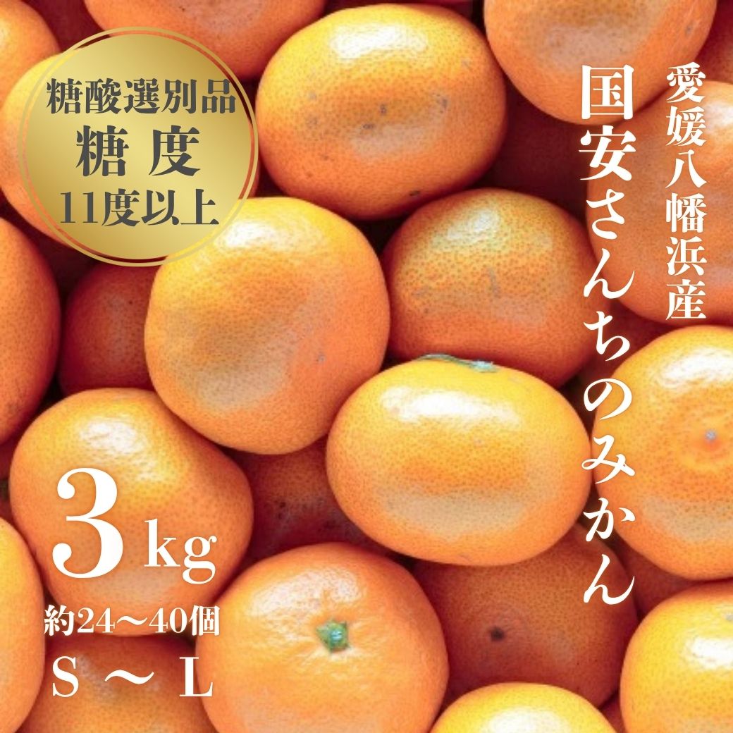 【ふるさと納税】【先行受付】【糖度11度以上 酸1.0以下 糖酸選別品】愛媛みかん 3kg【C20-48】_【1594922】 YWTI043｜愛媛県八幡浜市