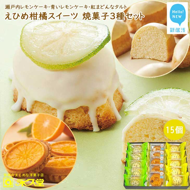 【ふるさと納税】 人気 柑橘 スイーツ 焼菓子 3種 合計15個 詰め合わせ セット 瀬戸内レモンケーキ 青いレモンケーキ 紅まどんなタルト 柑橘王国愛媛 永久堂