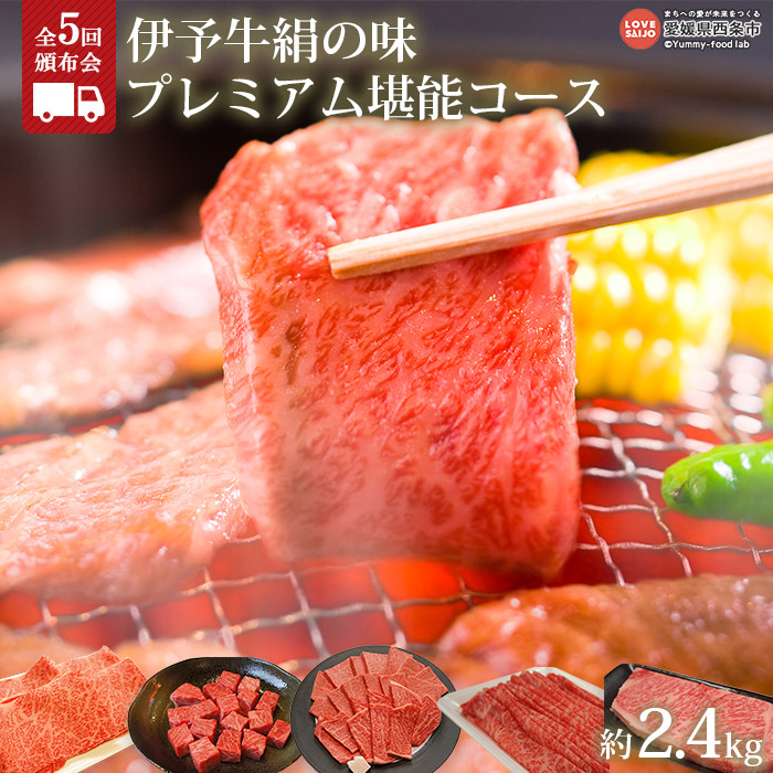 全5回頒布会 ★毎月の楽しみ★<伊予牛絹の味(A4,A5クラス) プレミアム堪能コース(冷凍)>※翌月末迄に第1回目を出荷します。 黒毛和牛 すき焼き ステーキ 焼肉 しゃぶしゃぶ サーロイン 定期便 愛媛県 西条市