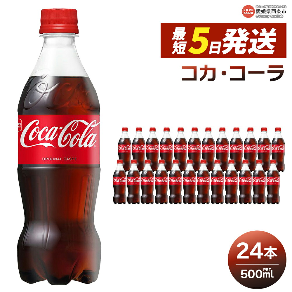 【ふるさと納税】＜コカ・コーラ 500ml&times;24本＞ ※最短5営業日で出荷します。スピード発送 選べる 配送回数 1回 2回 3回 定期便 単品 コカコーラ ペットボトル PET ソフトドリンク 炭酸飲料 愛媛県 西条市 【常温】｜愛媛県西条市