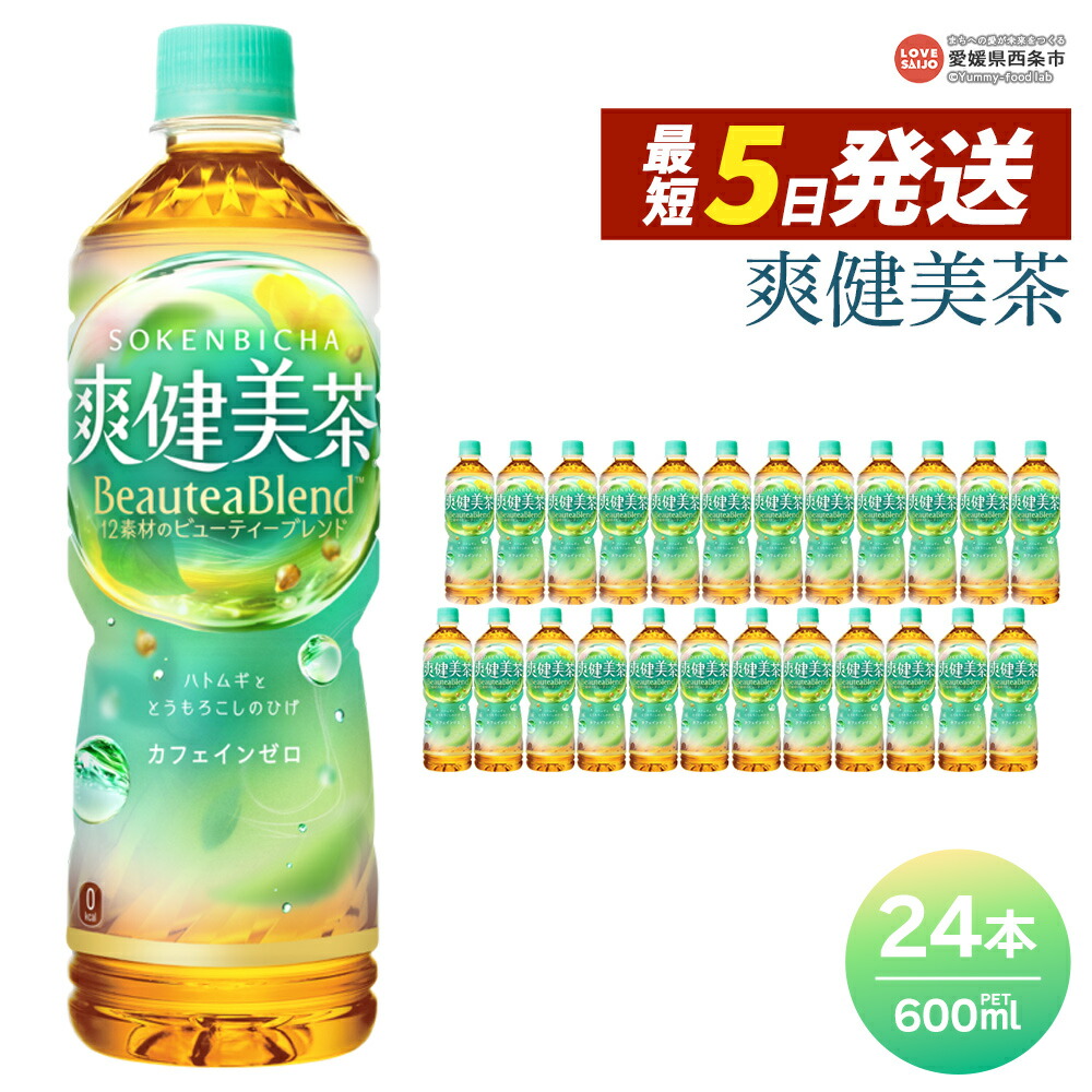 【ふるさと納税】<爽健美茶 600ml×24本> ※最短5営業日で出荷します。スピード発送 選べる 配送回数 1回 2回 3回 定期便 単品 コカ・コーラ ペットボトル PET お茶 ブレンド茶 カフェインゼロ ノンカフェイン 飲料 清涼飲料水 ソフトドリンク 愛媛県 西条市 【常温】|愛媛県西条市