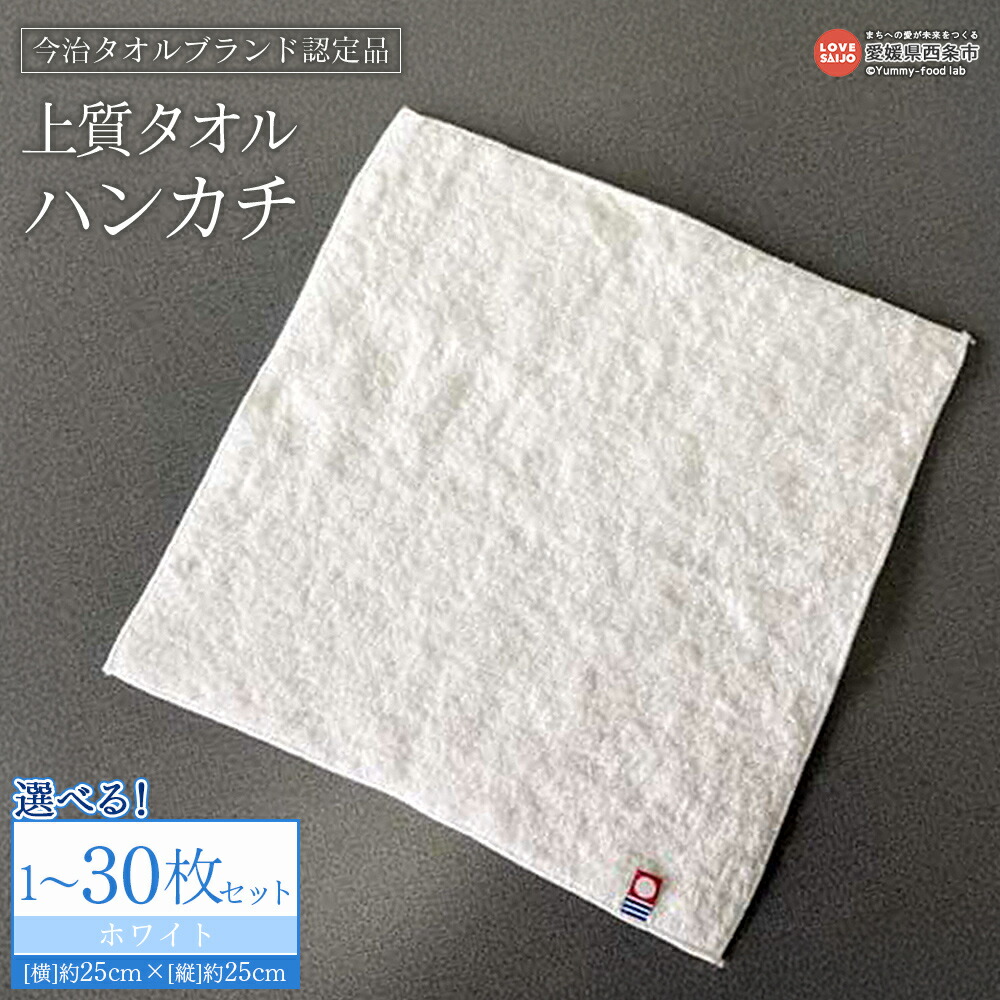 【ふるさと納税】<今治タオルブランド認定品 上質タオルハンカチ 1~30枚セット>※1か月以内に順次出荷 選べる 今治 日本製 綿100% 高品質 吸水 タオルセット ふわふわ ふんわり やわらかい 贈り物 ギフト用 贈答用 自宅用 家庭用 普段使い 国産 愛媛県 西条市【常温】|愛媛県西条市