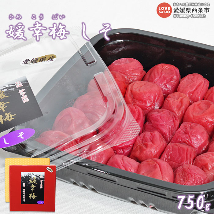 【ふるさと納税】＜媛幸梅 しそ 750g＞ 梅干し うめぼし ウメボシ ご飯のお供 お弁当 おにぎり おむすび 減塩 塩分13％ シソ 紫蘇 南高梅 国産 特産品 佐伯食品 愛媛県 西条市 【常温】『翌月末までに順次出荷予定』｜愛媛県西条市