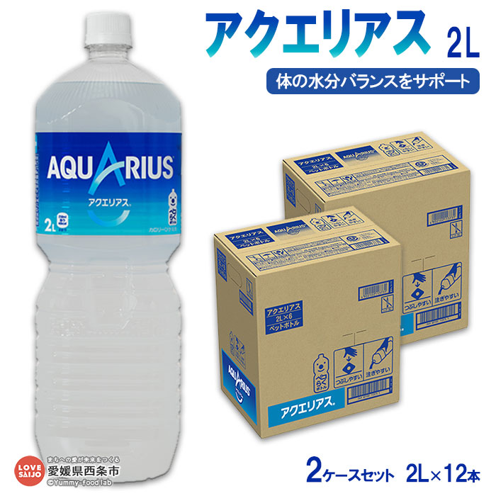 <アクエリアス2L 6本×2ケース 計12本> ※翌月末迄に順次出荷 ペットボトル スポーツドリンク スポーツ飲料 愛媛県 西条市