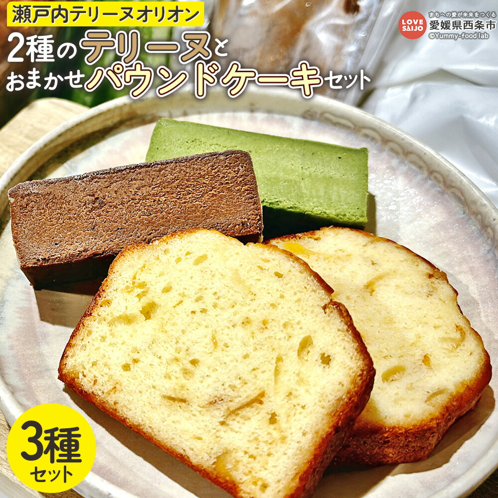 【ふるさと納税】＜2種のテリーヌとおまかせパウンドケーキセット＞※翌月末迄に順次出荷します。ショコラ チョコレート 抹茶 季節のフルーツ ケーキ 洋菓子 スイーツ お菓子 おやつ デザート お取り寄せ おすすめ ご褒美 瀬戸内テリーヌオリオン 愛媛県 西条市 【冷凍】