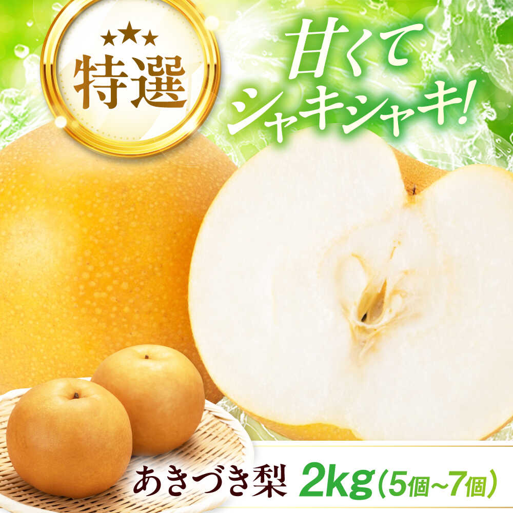 【ふるさと納税】【先行予約】【9月中旬から順次発送】 特選 あきづき 梨2kg（5個から7個入り）愛媛県大洲市/幸野観光なし園 梨 なし ナシ 果物 フルーツ 秋果物 [AGBD008] 1万5千円 15000