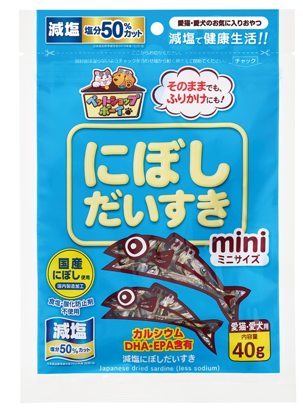 【ふるさと納税】ペットフード マルトモ 減塩にぼしだいすきミニ 選べる容量 40g おやつ にぼし 減塩 犬 猫 国産 国内加工 保存料 着色料 不使用 伊予市|愛媛県伊予市