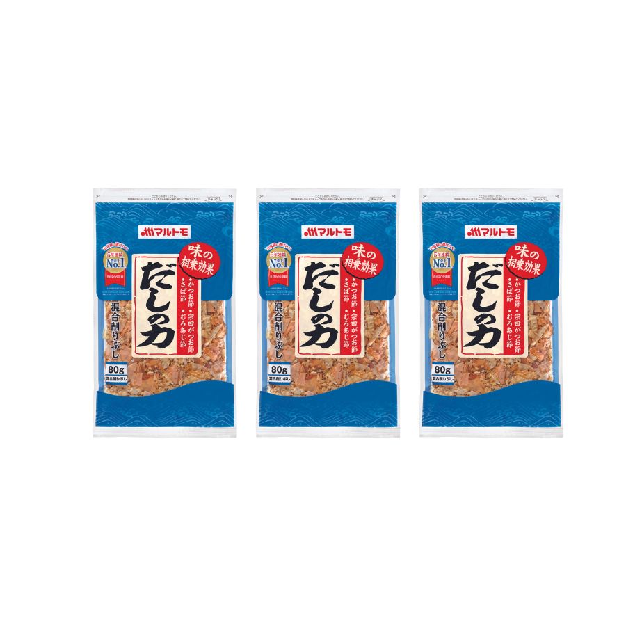 【ふるさと納税】鰹節 だしの力 80g×3袋 削り節 マルトモ 出汁 トッピング 国産 うま味 伊予市｜A27