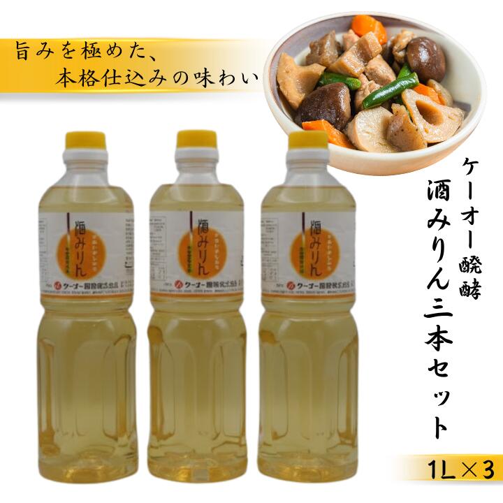 【ふるさと納税】ケーオー醗酵 酒みりん3本セット