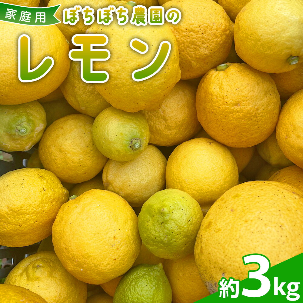 【ふるさと納税】＜ぼちぼち農園のレモン 家庭用 約3kg＞ 3キロ レモン れもん 檸檬 訳あり わけあり ワケアリ ご自宅用 ご家庭用 果物 柑橘 フルーツ アレンジ 国産 国産レモン 愛媛県産 特産品 ぼちぼち農園 愛媛県 西予市【常温】『2027年1月～3月中旬迄に順次出荷予定』