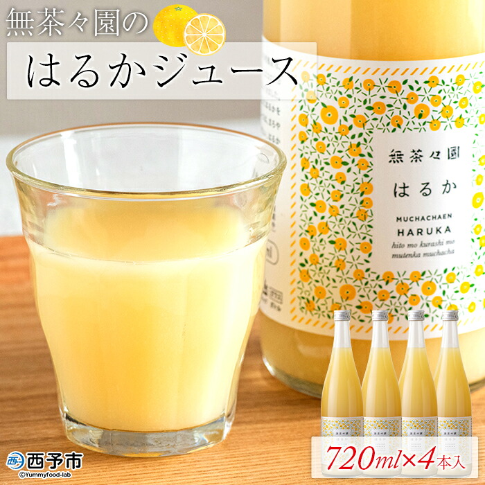 【ふるさと納税】<無茶々園のはるかジュース 720ml×4本入> 柑橘 果物 みかんジュース フルーツ ストレート 果汁 100% 無茶々園 特産品 愛媛県 西予市 【常温】『1か月以内に順次出荷します。』|愛媛県西予市