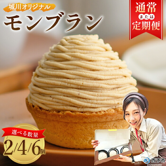 【ふるさと納税】栗 スイーツ ＜城川オリジナル モンブラン 2個／4個／6個＞ 選べる 定期便 回数 マロン 和栗 ペースト クリーム 渋皮煮 ケーキ 生クリーム チーズ タルト メニークエスト 愛媛県 西予市【冷凍】『通常：3か月以内に順次出荷予定』ふるさと納税モンブラン｜愛媛県西予市