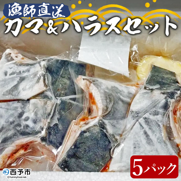 【ふるさと納税】＜漁師直送 カマ・ハラス セット＞ 魚 詰め合わせ 海鮮 海産物 海鮮セット ハマチ 鯛 サワラ 急速冷凍 二ノ宮商事株式会社 愛媛県 西予市 【冷凍】『1か月以内に順次出荷』｜愛媛県西予市