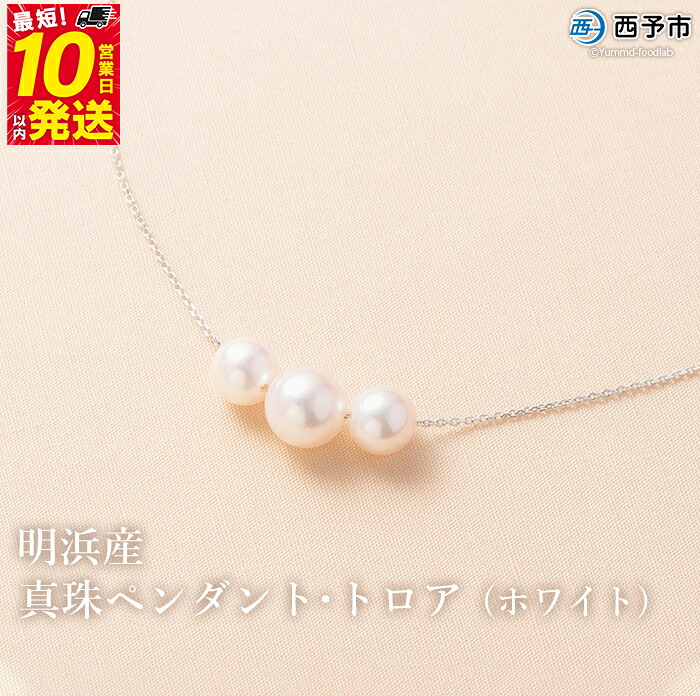 【ふるさと納税】保証書付<明浜産真珠ペンダント・トロア(ホワイト)> 8.0~8.5mm 純国産 高品質 アコヤ真珠 宇和海 パール あこや ネックレス アクセサリー レディース 女性 誕生日 記念日 成人祝い 佐藤真珠 愛媛県 西予市【常温】『最短10営業日以内に順次発送予定』|愛媛県西予市