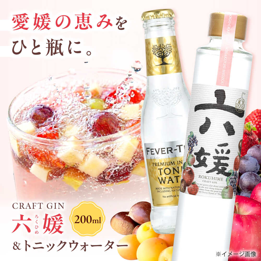 【ふるさと納税】【お中元ギフト】クラフトジン 道後ジン 六媛 200ml&times;1本・トニック 200ml&times;2本 セット / 酒 お酒 炭酸 炭酸水 トニック クラフトジン ジントニック セット 飲み比べ スピリッツ プレゼント ギフト 人気 おすすめ / 愛媛県砥部町/水口酒造株式会社[BJAI001]｜愛媛県砥部町