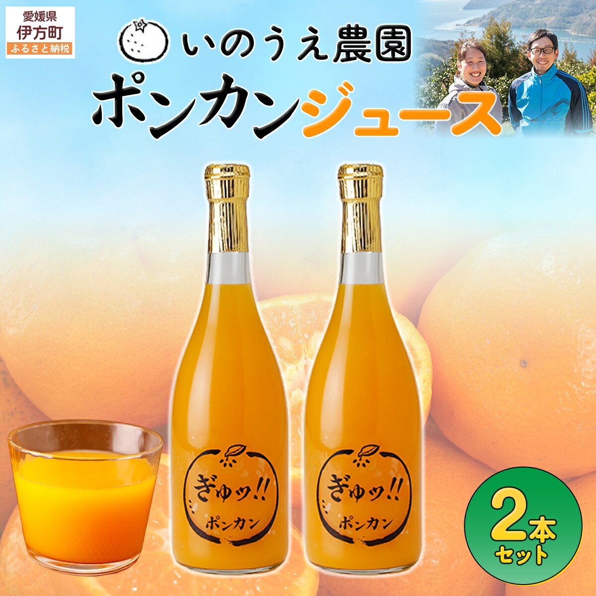 【ふるさと納税】いのうえ農園 ポンカンジュース2本セット ※離島への配送不可 【ふるさと納税 人気 おすすめ ランキング 柑橘 みかん ミカン 蜜柑 ジュース ポンカン ポンカンジュース フルーツ 果物 産地直送 いのうえ農園 愛媛県産 愛媛県 伊方町 送料無料】 IKTAI013|愛媛県伊方町