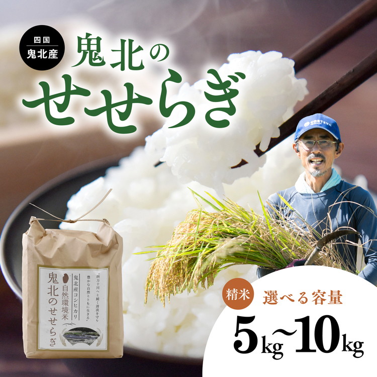 【ふるさと納税】＼選べる内容量／【先行予約】【R8年産】【自然環境米】鬼北のせせらぎ（コシヒカリ） ｜ お米 お米不足 お米品薄 おいしい お米 事業者支援 送料無料 白米 精米 国産 限定 愛媛県産 鬼北町 ※2026年9月～発送｜愛媛県鬼北町 14,910円