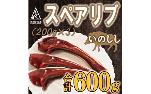 【ふるさと納税】 猪 スペアリブ 肉 600g （ 200g × 3パック ） 9000円 イノシシ 冷凍 真空 パック 国産 天然 猪肉 精肉 ジビエ肉 カルシウム 低カロリー 低脂肪 高たんぱく ヘルシー コラーゲン  焼き肉 BBQ カレー  味噌煮 ぼたん鍋 お鍋 人気 愛媛県 愛南町 愛南ジビエ