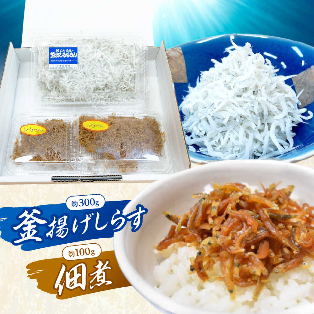 【ふるさと納税】釜揚げしらす（約300g）と佃煮（約100g）セット/森国商店 浜で瞬時に釜出し 高知のしらす【グレイジア株式会社】[ATAC488]