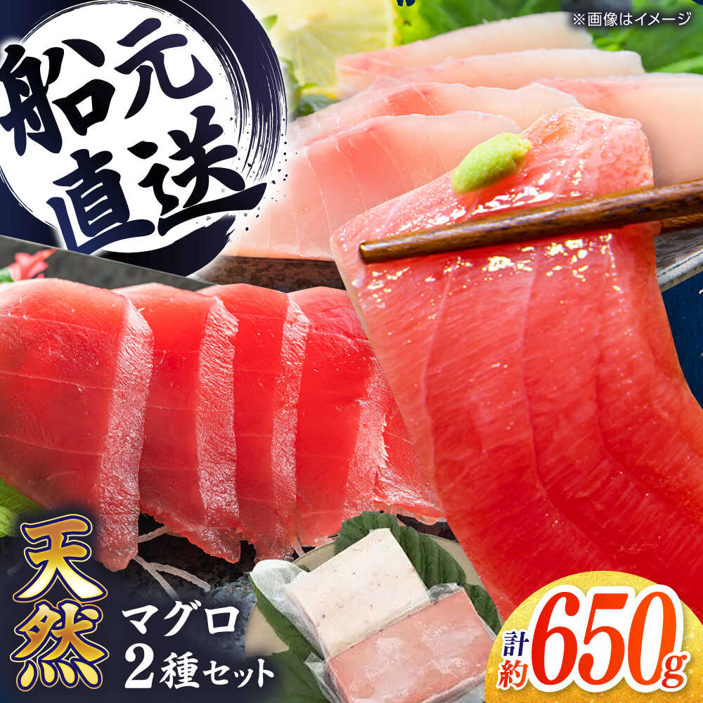 【ふるさと納税】厳選 天然 マグロ 2種セット（計約650g） / 高知 魚介 海鮮 鮮魚 魚 マグロ まぐろ 鮪 新鮮 天然 刺身 寿司 セット 【株式会社Dorago】[ATAM054]
