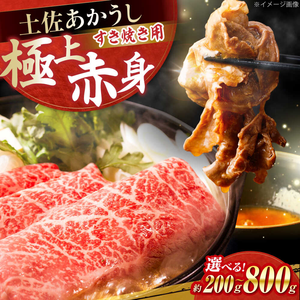 【ふるさと納税】【選べる内容量】土佐あかうし　すき焼き 約200g～800g / やわらか ヘルシー うま味凝縮 【(有)山重食肉】[ATAP177] 9,230円