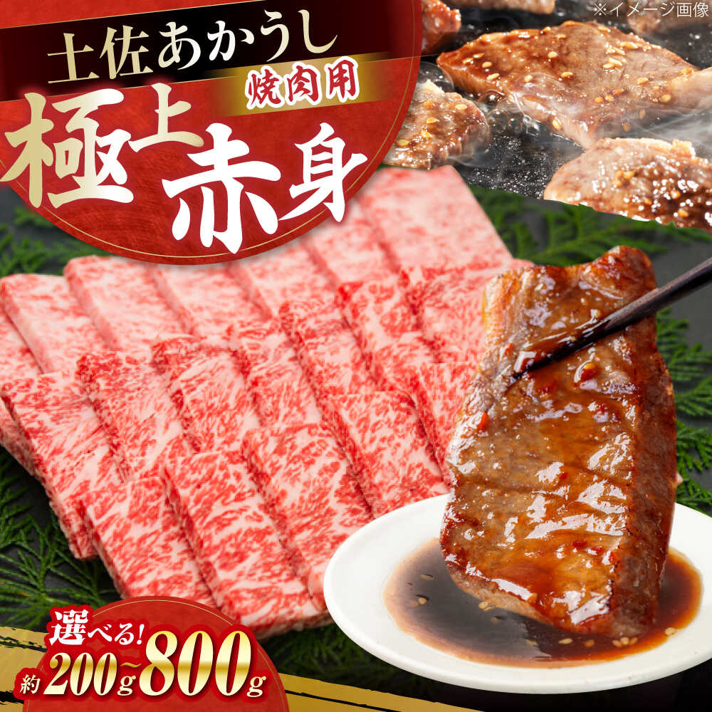 【ふるさと納税】【選べる内容量】土佐あかうし　焼肉 約200g～800g / やわらか ヘルシー うま味凝縮 【(有)山重食肉】[ATAP180]