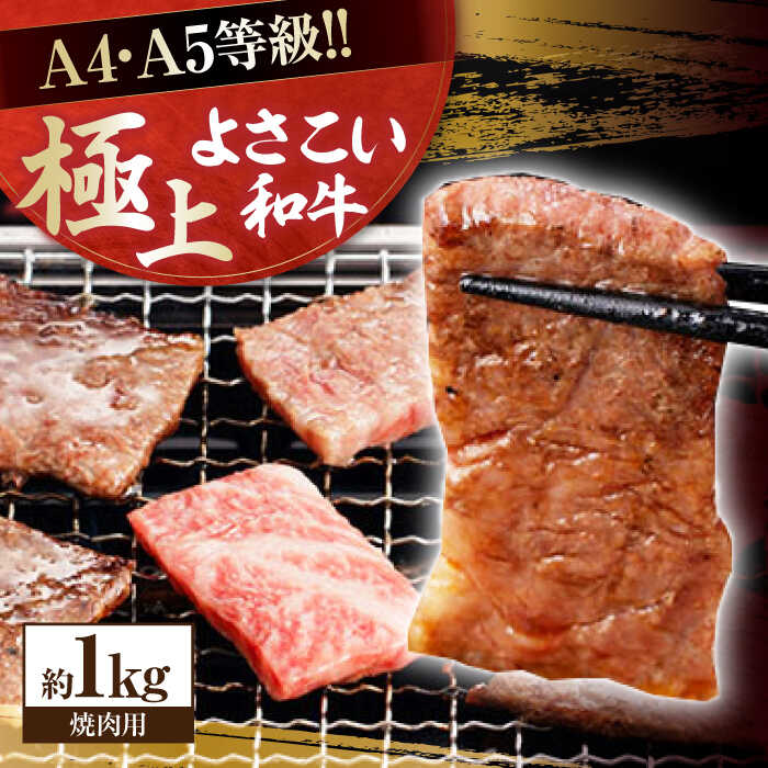 【ふるさと納税】高知県産 よさこい和牛 焼肉用 約1kg 牛肉 国産 焼き肉 BBQ A4 A5 【(有)山重食肉】[ATAP064]｜高知県高知市