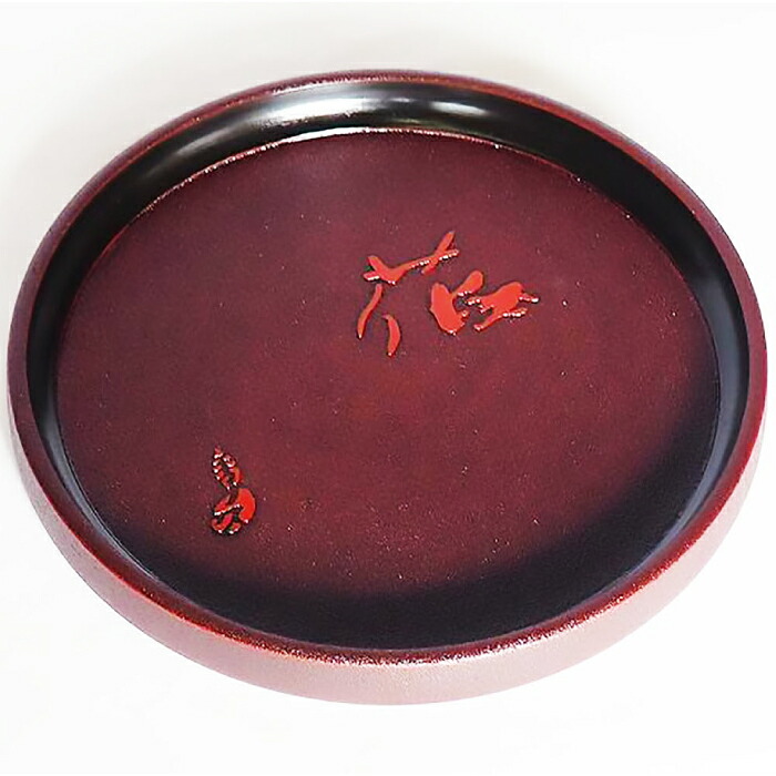 【ふるさと納税】土佐古代塗 8寸 (24cm) 丸盆 (普段使いにちょうどいい) 【美禄堂】[ATBF042]｜高知県高知市