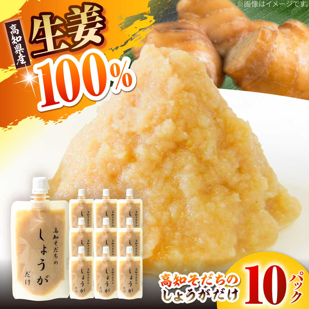 【ふるさと納税】高知そだちのしょうがだけ 約50g×10パック 【Japan Ginger 株式会社】 しょうが ショウガ 生姜 国産 高知 調味料 無添加 食品添加物不使用 パウチ[ATFD004]