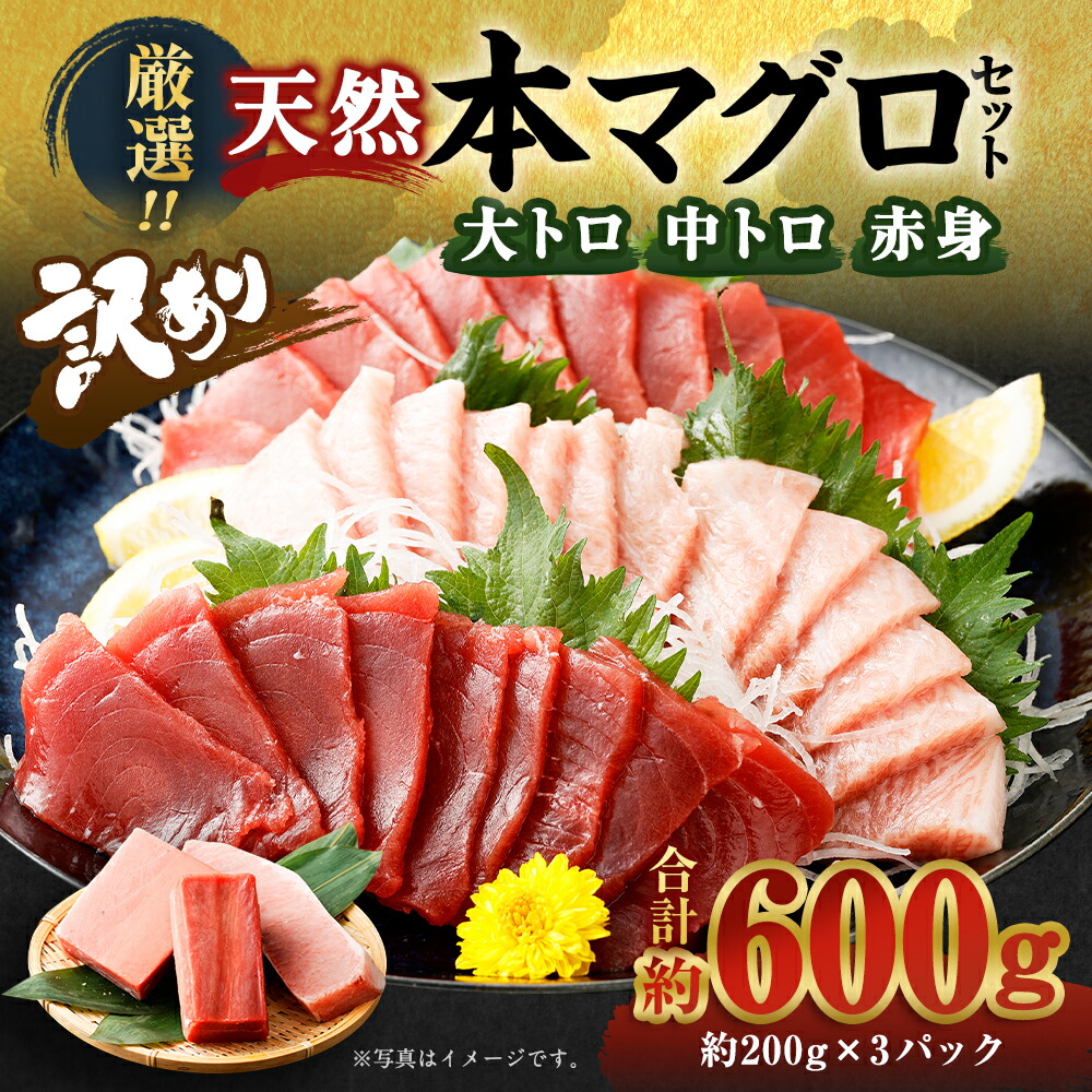【ふるさと納税】 【訳あり】 【コロナ緊急支援品】 厳選天然本マグロ 3種類 セット 合計約600g (大トロ200g・中トロ200g・赤身200g) ふるさと納税限定 食べ比べ サク ブロック 魚 惣菜 刺身 鮪 まぐろ丼 高知県 お刺し身 魚介 手巻き寿司 海鮮丼 漬け丼 冷凍 送料無料