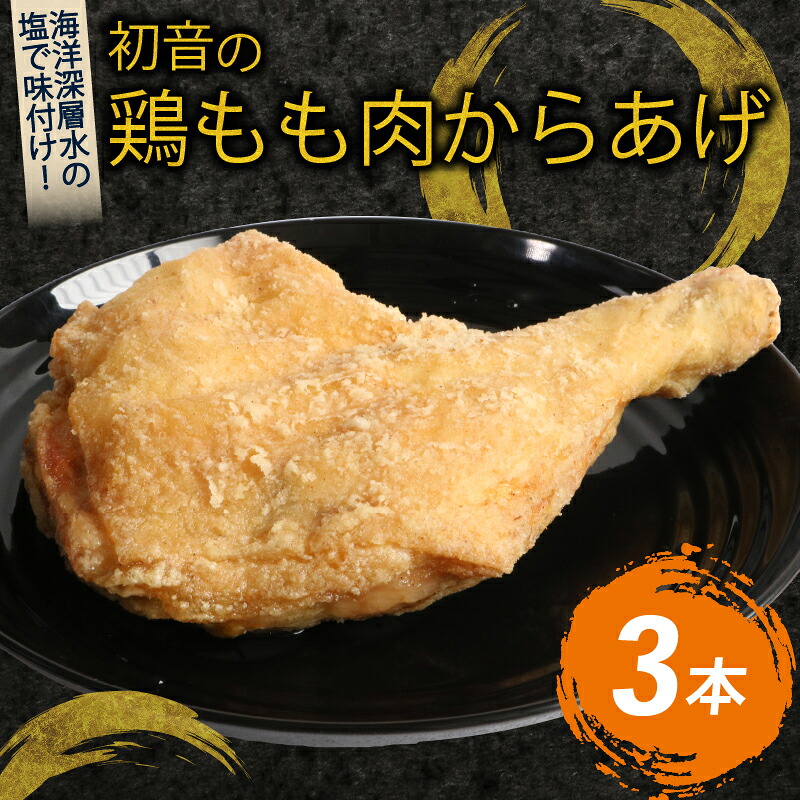 【ふるさと納税】 初音 彩どり 鶏もも肉からあげ 3本 約310g×3 骨付き 味付き 唐揚げ 唐揚 肉 鶏肉 もも肉 モモ肉 鳥肉 とり肉 惣菜 冷凍 簡単調理 送料無料 hn015|高知県室戸市