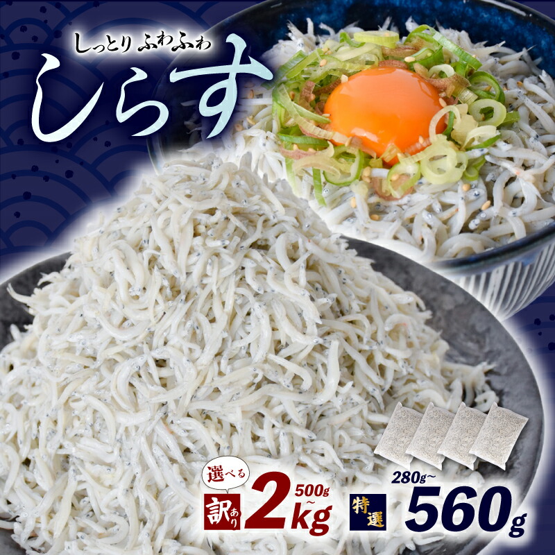 【ふるさと納税】 鮮度抜群 釜揚げしらす 280g ~ 2kg 小分け しらす 冷凍 大容量 惣菜 魚介類 魚介類 海鮮 減塩 塩分控えめ わけあり 小魚 魚 鮮魚 個包装 グルメ 人気 海の幸 高知県産 ちりめん しらすご飯 国産 人気 選べる 訳あり 特選 容量 500g 1kg 安芸市 高知県｜高知県安芸市