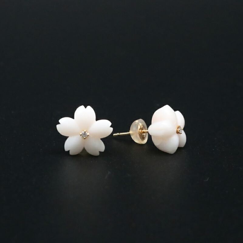 【ふるさと納税】 サンゴ ピアス アクセサリー 白珊瑚 珊瑚 サンゴアクセサリー 桜 さくら 花 さんご 職人 高知県 南国市 265,050円