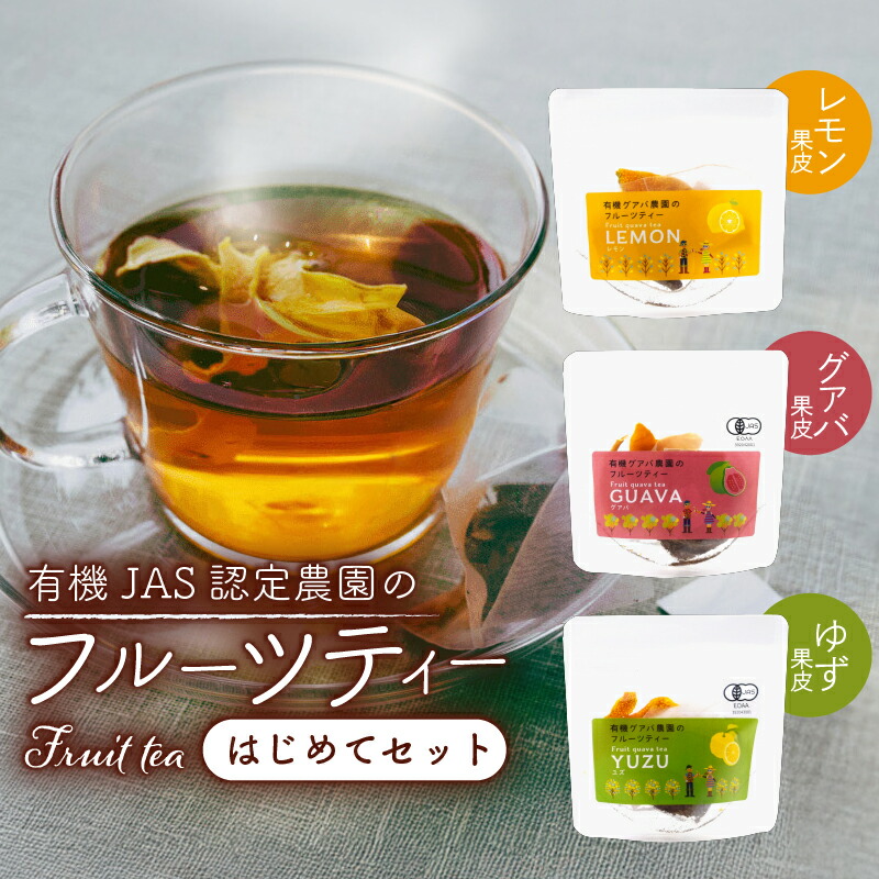 【ふるさと納税】 フルーツティー はじめてセット フルーツティー フルーツ お茶 セット ティーバッグ 果皮 グアバ グァバ レモン 檸檬 ゆず 柚子 有機JAS認定 高知県 南国市|高知県南国市