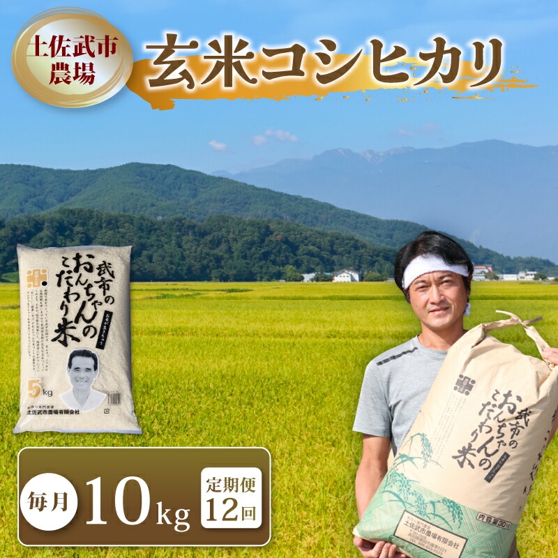【ふるさと納税】 〈お米定期便〉 〈12回〉 玄米 コシヒカリ 令和7年度 数量限定 各10キロ 米 コメ お米 ご飯 おにぎり こめ 高知県 南国市