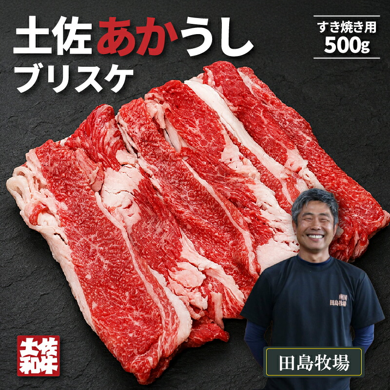 【ふるさと納税】 土佐 あかうし 赤牛 赤身 ブリスケ(前バラ) すき焼き用 500g | 和牛 あか牛 アカウシ 牛肉 希少 ブランド 国産 プレゼント ギフト 冷凍 贈答 高知県 南国市|高知県南国市