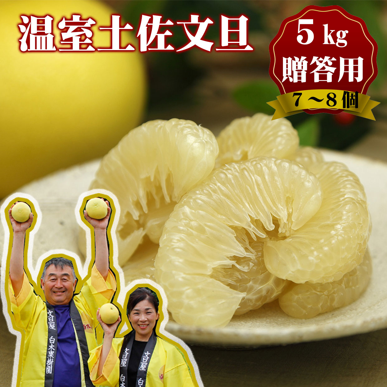 【ふるさと納税】温室土佐文旦　特選秀品ご贈答用大箱　７～8個入り 文旦 柑橘 みかん フルーツ ぶんたん ブンタン 果物  お取り寄せ おいしい 美味しい 故郷納税 ふるさとのうぜい 返礼品 高知県 高知 32000円