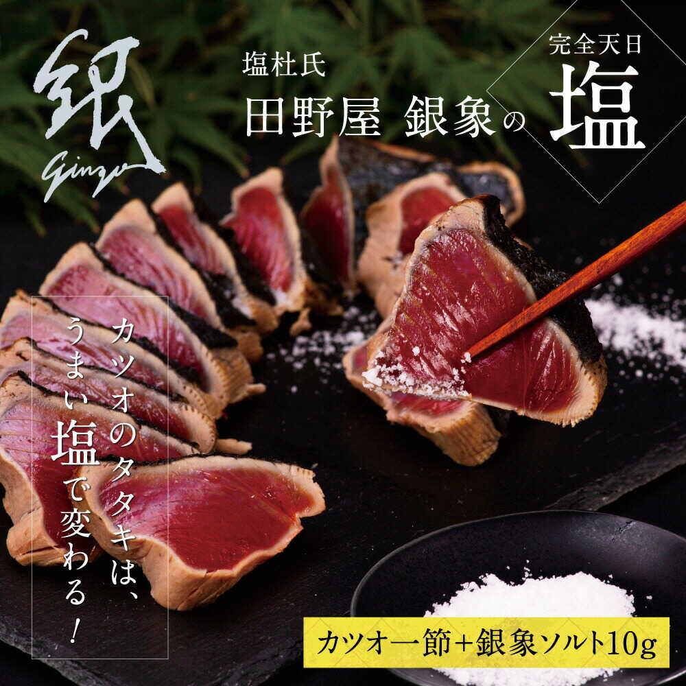 【ふるさと納税】かつおのたたき 土佐厳選１本釣りわら焼き「田野屋銀象シリーズ 極カツオのタタキ（3人～4人前）完全天日塩付（田野屋銀象ソルト） かつおのたたき 藁焼き カツオ 鰹 高知県土佐市/株式会社LATERAL[BQAU002]｜高知県土佐市