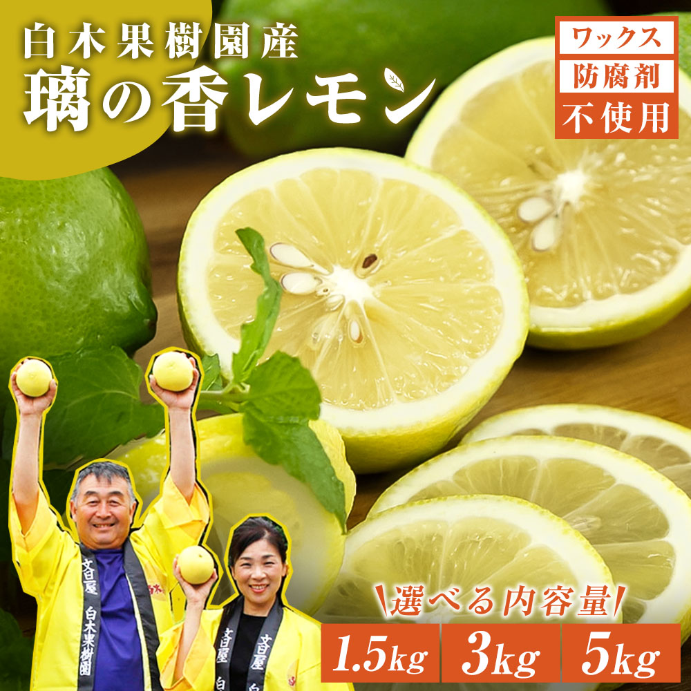 【ふるさと納税】【先行予約】レモン 約1.5kg 4～7個〈2026年10月下旬～12月上旬頃発送〉 / 璃の香レモン 果物 くだもの 柑橘 フルーツ れもん お取り寄せ 産地直送 おいしい 美味しい 白木果樹園 常温 配送 高知県 高知 土佐市【白木果樹園】