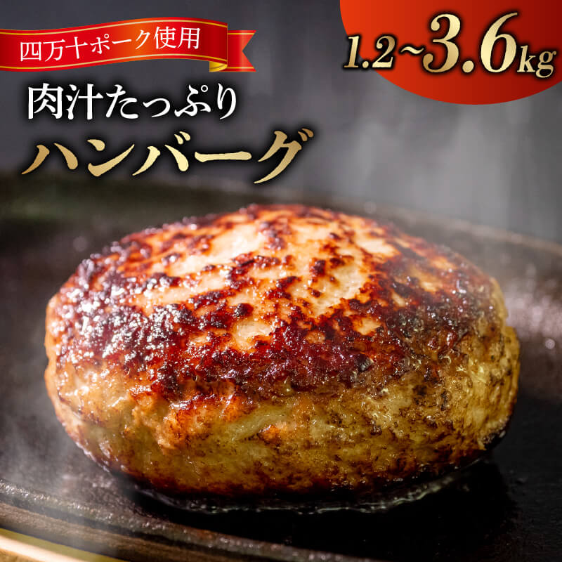 【ふるさと納税】 ハンバーグ 四万十ポーク 入り 1.2kg 2.4kg 3.6kg ( 200g x 6個 ／ 12個 ／18個 ) 選べる 容量 個包装 化学調味料 不使用 保存料 無添加 高知県 須崎市 ブランド豚 合挽き ふるさと納税ハンバーグ 送料無料  贈答