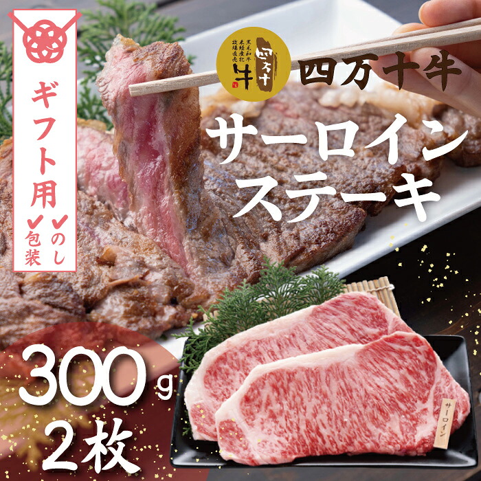 【ふるさと納税】【ギフト用（包装・のし対応）】26-981G．幻のメス牛　四万十牛サーロインステーキ（300ｇ&times;2枚）国産 高知 しまんと 四万十 四万十牛 メス牛 お取り寄せ 牧場直売 牛肉 黒毛和牛 四万十市 贅沢 送料無料 ステーキ 霜降り バーベキュー アウトドア 焼き肉｜高知県四万十市