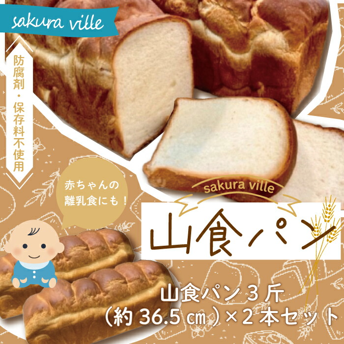【ふるさと納税】R5-354．sakura ville特製 四万十の山食パン2本セット パン 冷凍パン 山食パン 食パン ベーカリー 朝食 おやつ 冷凍 お楽しみ 高知 四万十 四万十市 しまんと 送料無料