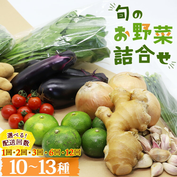【ふるさと納税】【定期便】香南市産 旬のお野菜詰合せ(10～13品目) 選べる定期回数：1回/2回/3回/6回/12回 - 送料無料 10～13種類 やさい 季節の野菜 新鮮 お楽しみ おたのしみ おまかせ 詰め合わせ セット 土佐野菜 新鮮 国産 高知県 香南市 プライム【冷蔵】RWpr-0017
