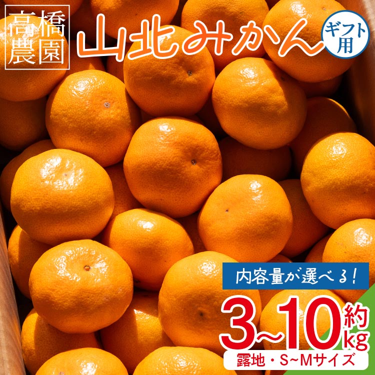 【ふるさと納税】【選べる内容量】山北みかん（露地・S～Mサイズ）約3kg/約5kg/約10kg - 果物 フルーツ 柑橘 先行予約 おすそ分け ギフト のし 配送日指定不可 数量限定 期間限定 季節限定 送料無料 高橋農園 高知県 香南市【常温】Rth-0014
