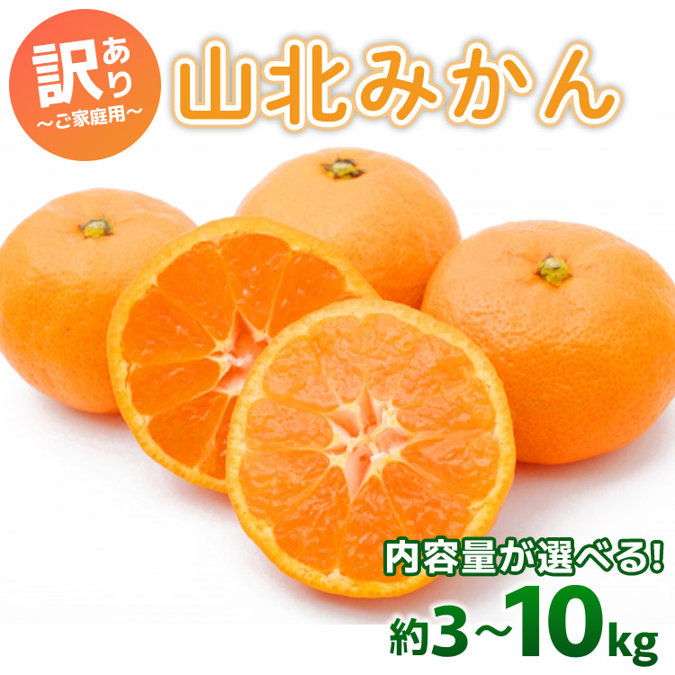 【ふるさと納税】【選べる内容量】訳あり 山北みかん ご家庭用 約3kg/約5kg/約10kg- 果物 フルーツ 柑橘類 温州みかん ミカン 蜜柑 訳アリ わけあり 生産者応援 甘い おいしい 美味しい 山北みらい 高知県 香南市【常温】 Ryk-0033