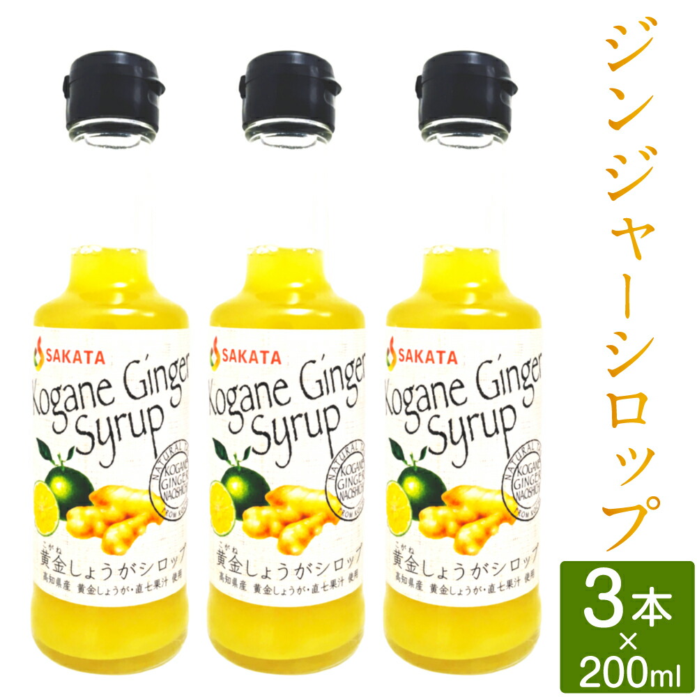【ふるさと納税】高知県産生姜 ジンジャーシロップ 200ml×3本